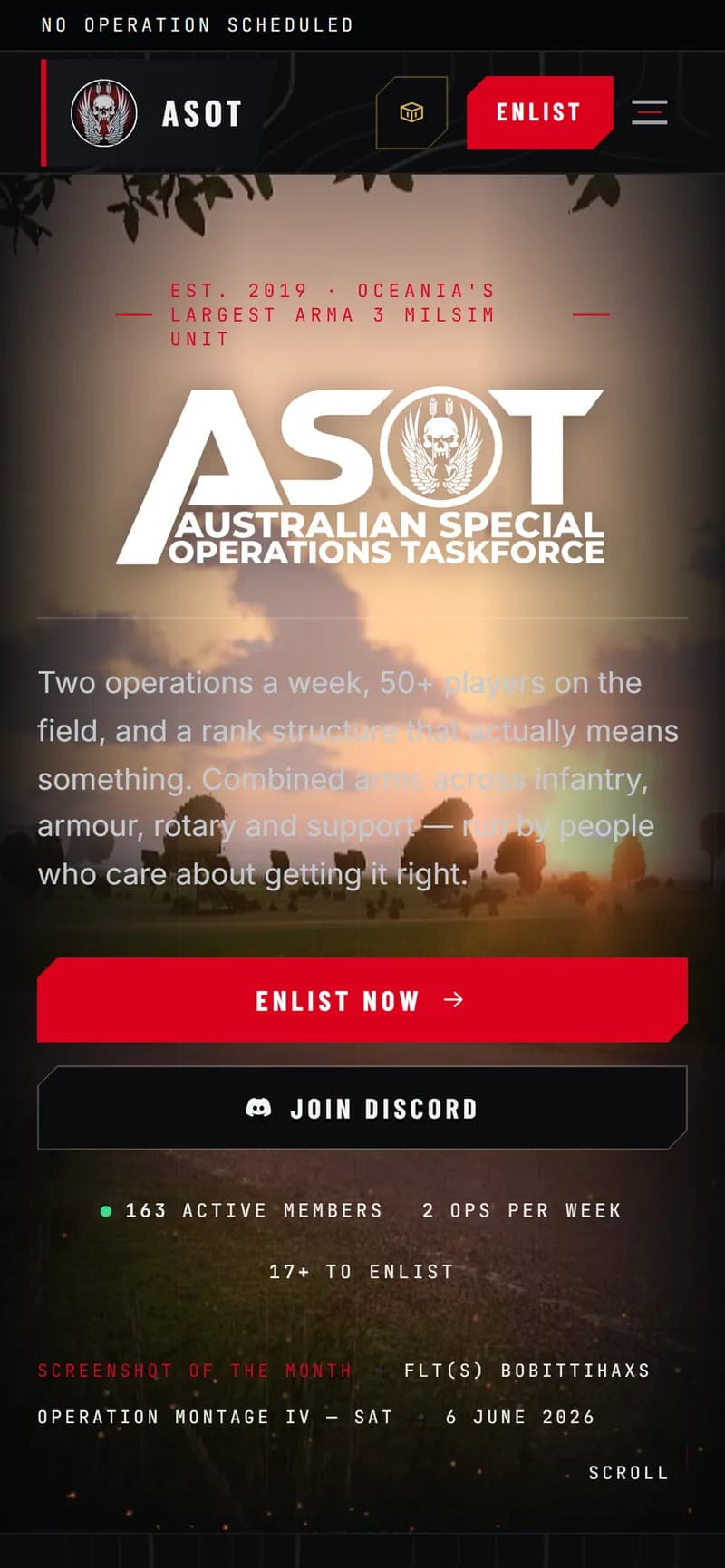 The home page on a phone
