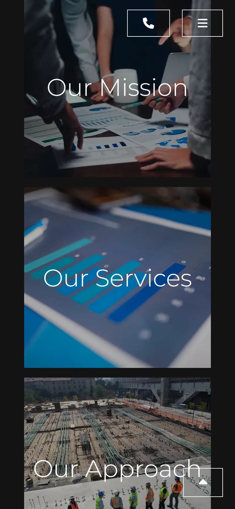 The service cards on a phone